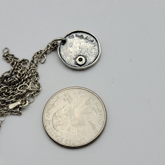 Israel Didae Sterling Silver 925 Yellow Gemstone Accent  Pendant Necklace 20" - Picture 8 of 8